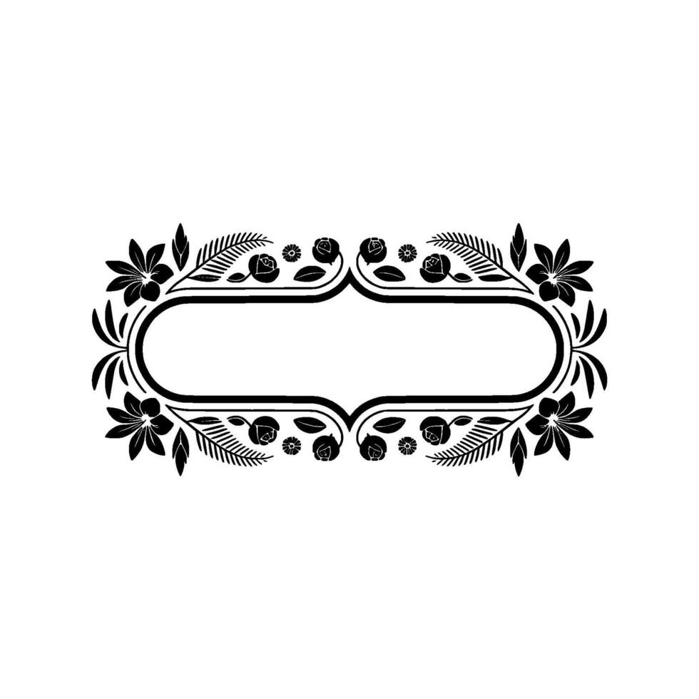 Elegant Floral Frame , Black White, Invitation Template vector
