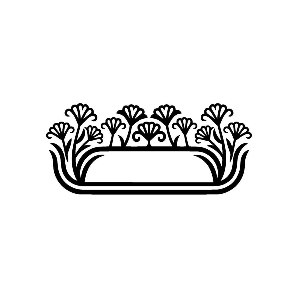 Floral Emblem Minimalist Black and White for Logos and Decor vector