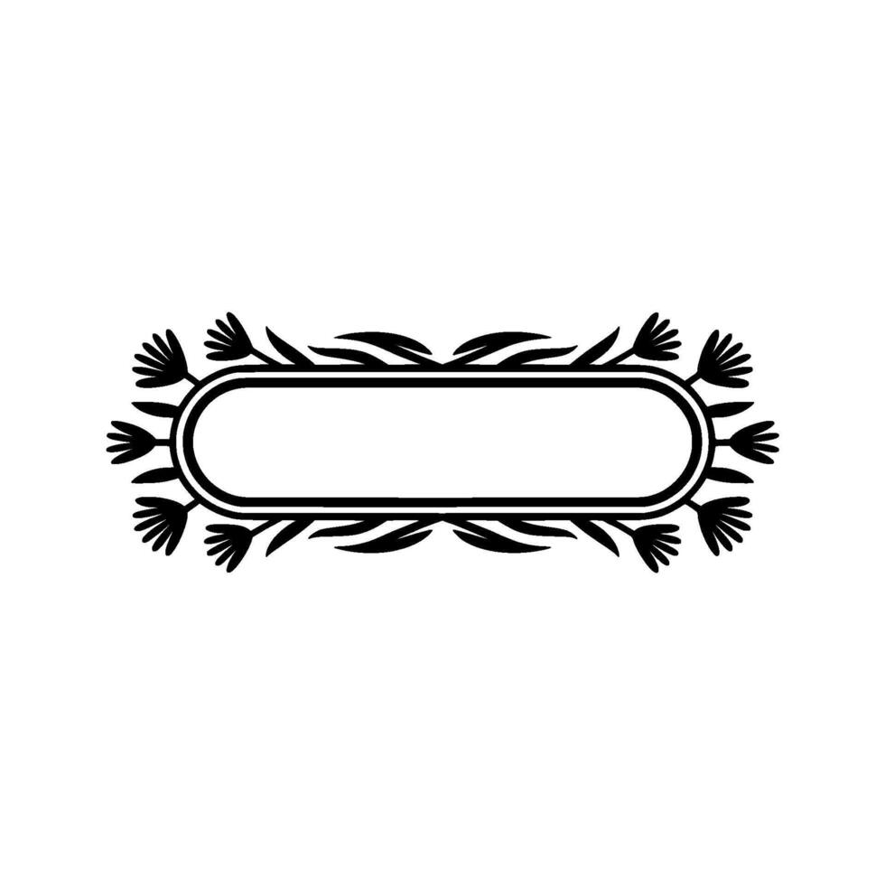Elegant Floral Frame with Blank Space, Monochrome Illustration vector