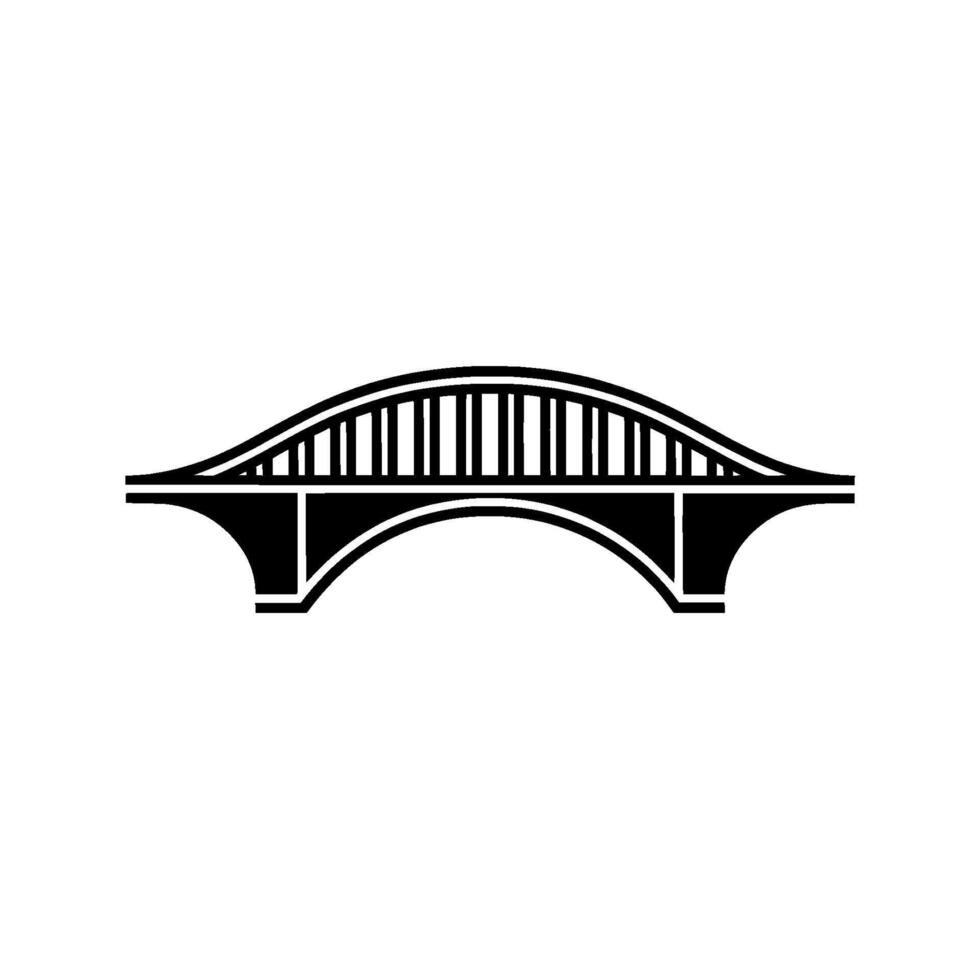 Minimalist Bridge Black on White vector