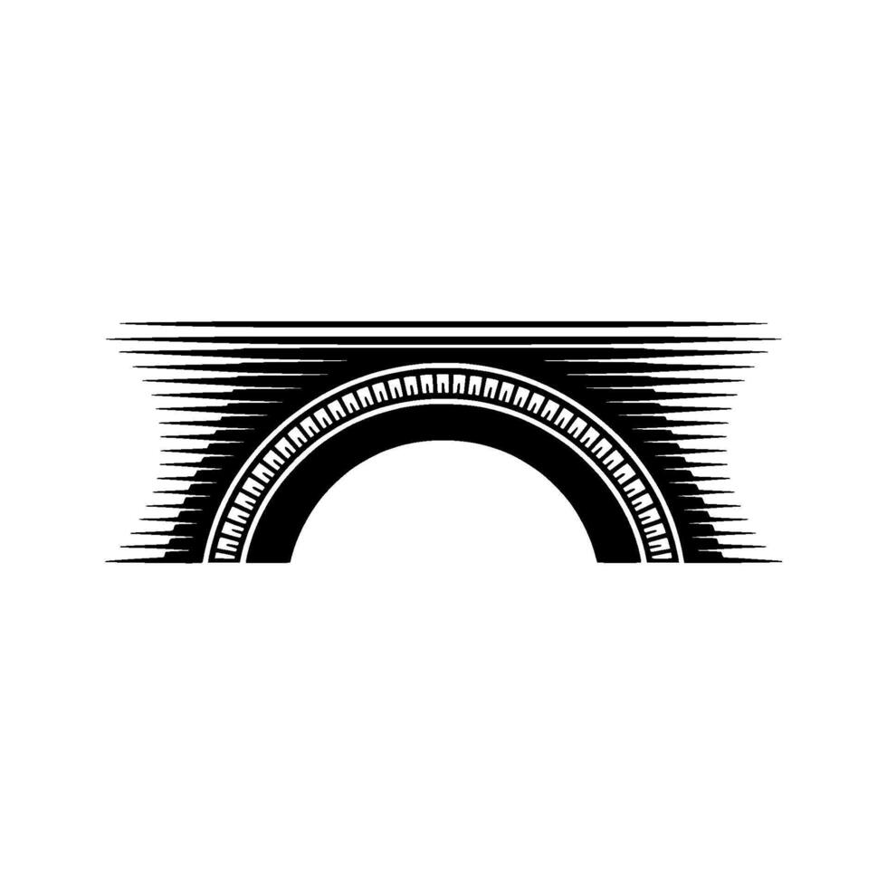 Minimalist Archway Emblem in Black and White vector