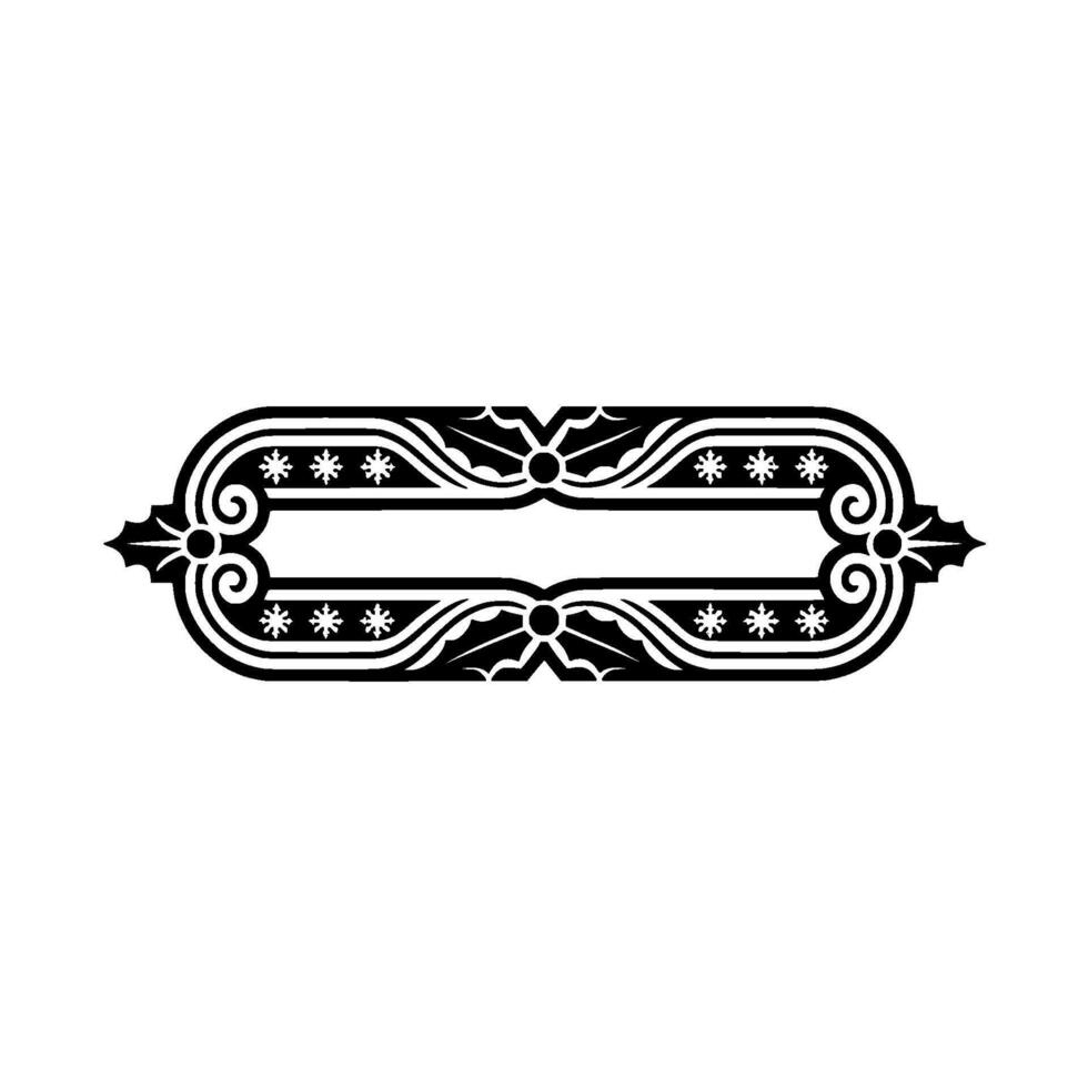 Christmas Ornament Frame Black Red Holiday , Decorative Border vector