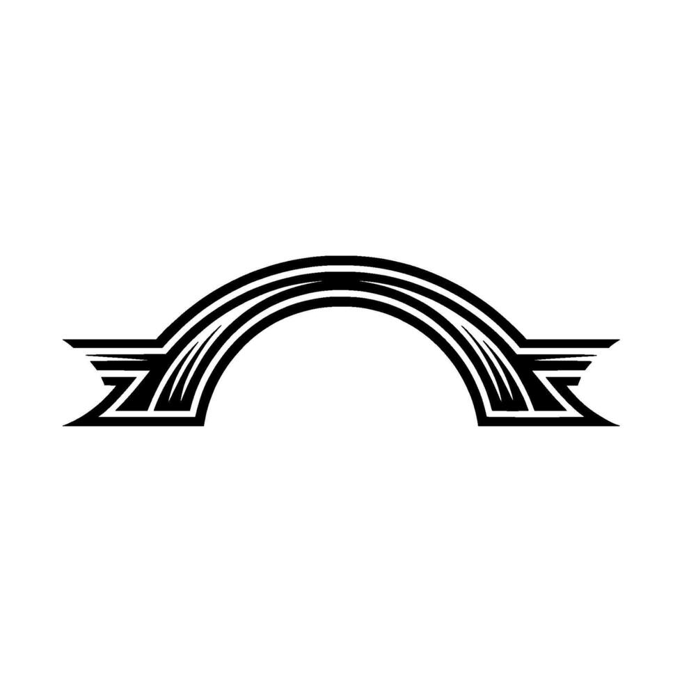 Elegant Arch Minimalist Black White Decorative vector