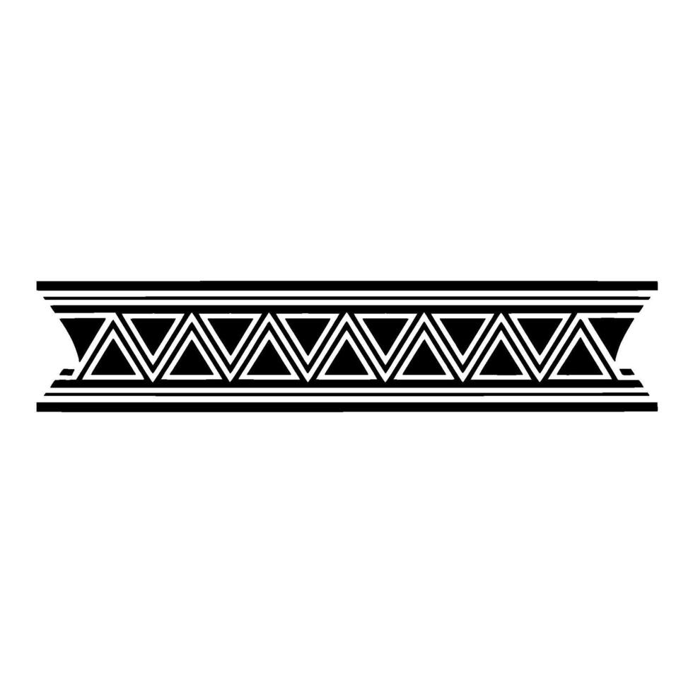 Geometric Black Triangle Border on White Decorative Element vector