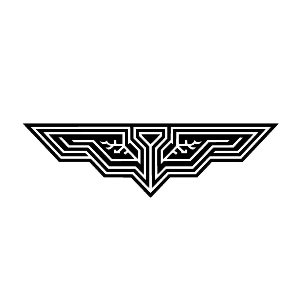 Geometric Abstract Black Wing on White Background vector