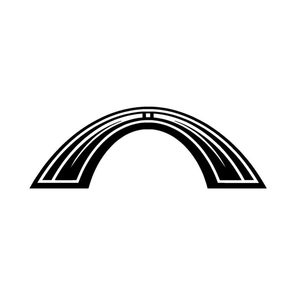 Abstract Geometric Bridge - Minimalist Black and White vector