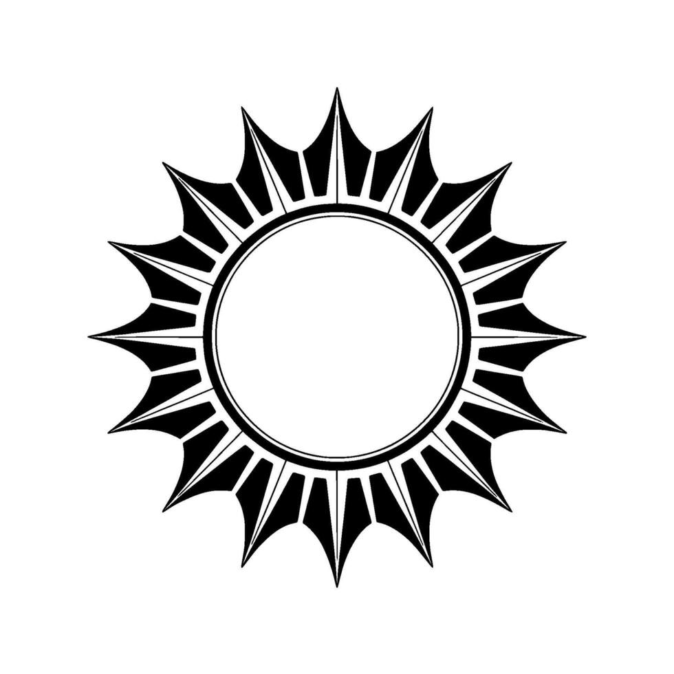 Elegant Black White Sunburst with Circle Frame vector