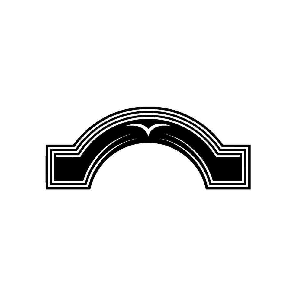 Elegant Black and White Element with Bird vector