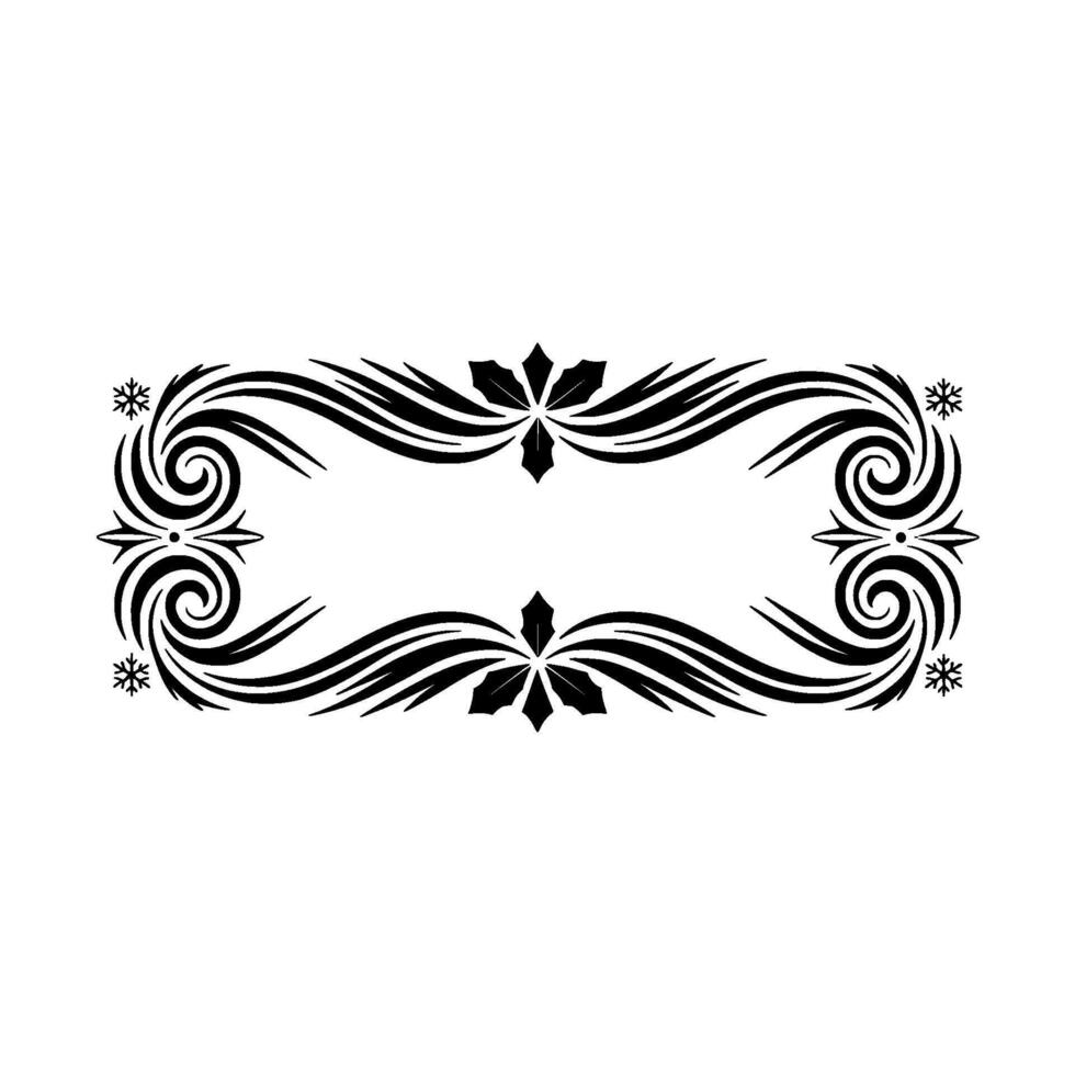 Ornamental Decorative Frame, Black Gold, Winter , Elegant vector