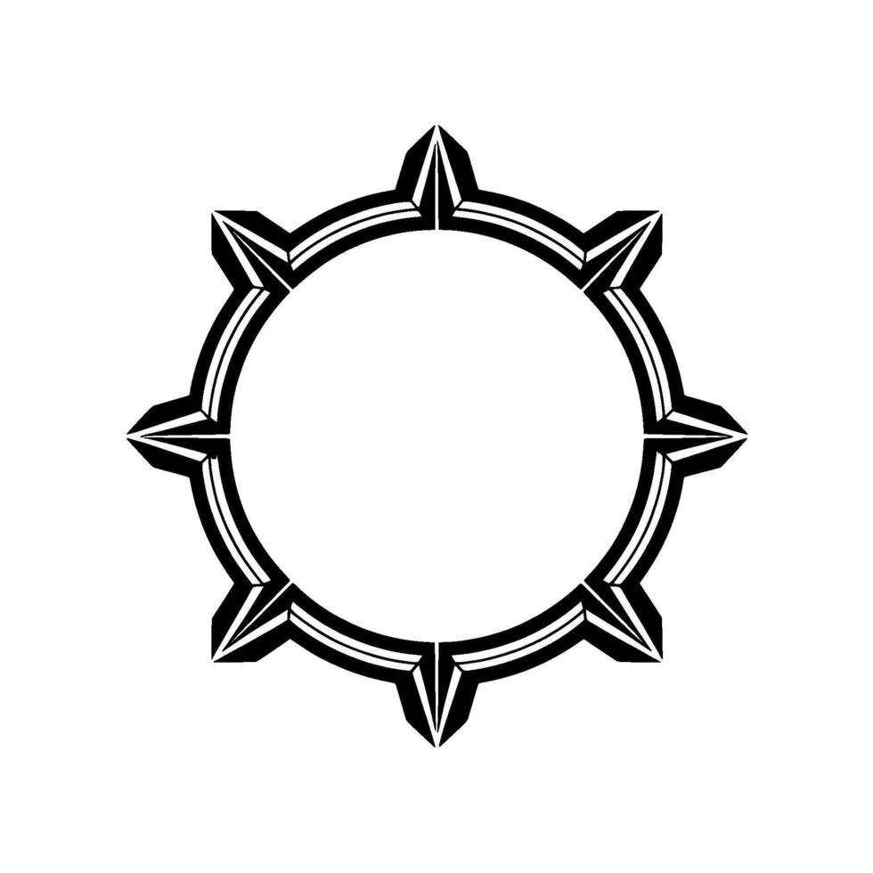 Geometric Black and Silver Ring - Abstract Modern vector