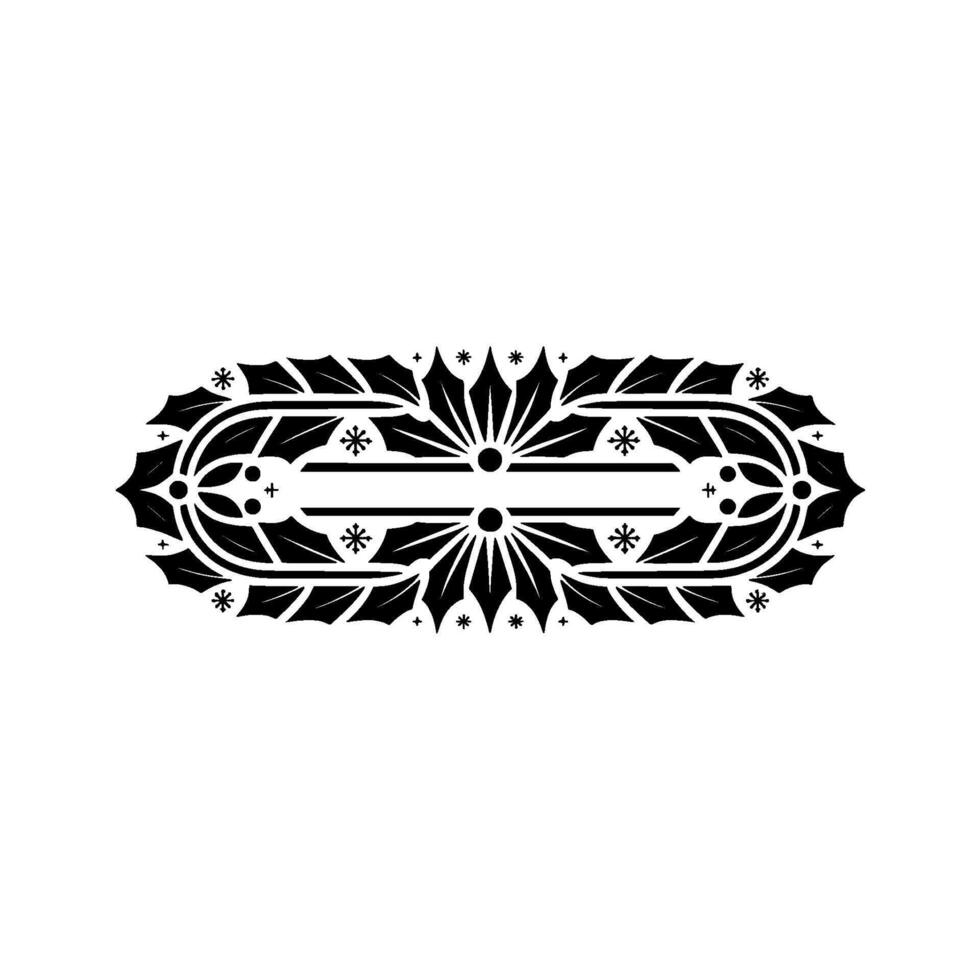 Festive Geometric Holly Ornament on White - Christmas vector