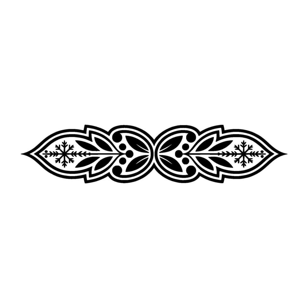 Decorative Ornament in Black Red, Geometric Floral vector