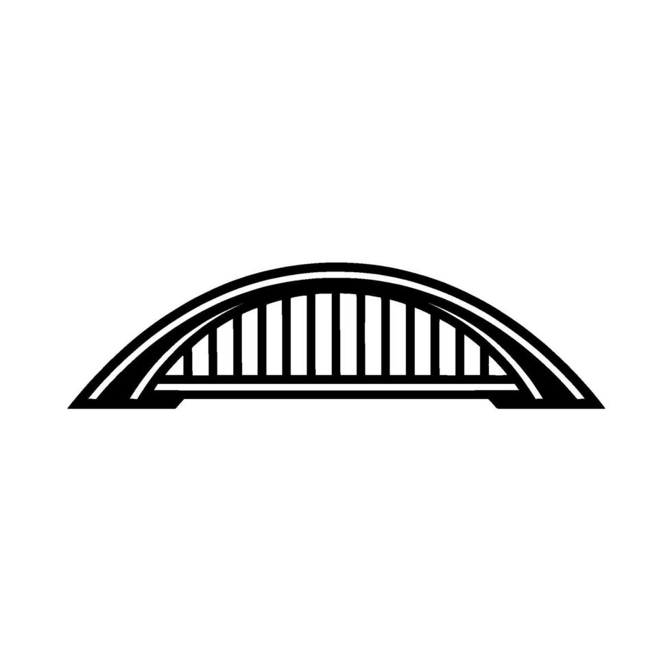 Minimalist Arch Bridge Black White vector