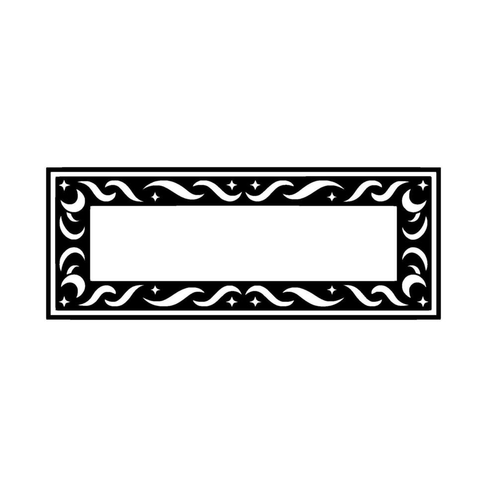 Ornate Black Frame on White Elegant Template vector