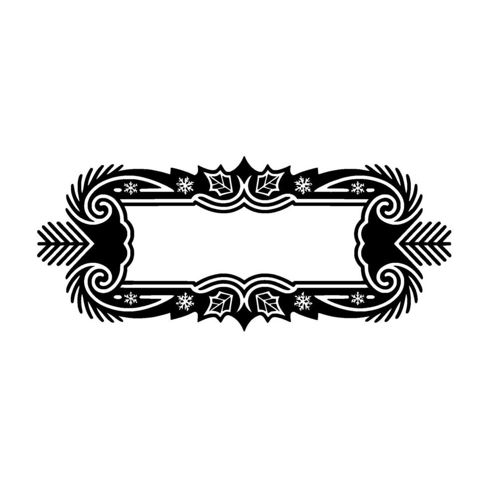 Elegant Christmas Banner with Holly, Snowflakes, Negative Space vector