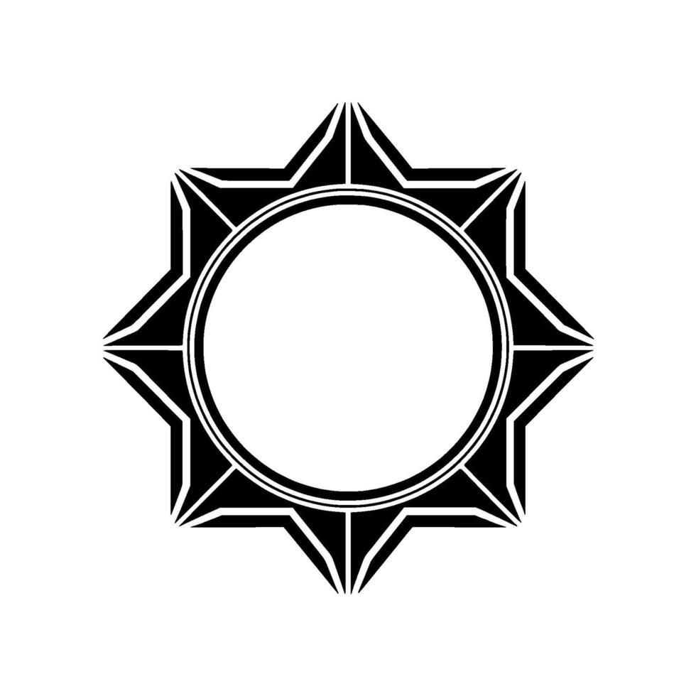 Geometric Starburst Frame, Black White Minimalist , Modern Template vector