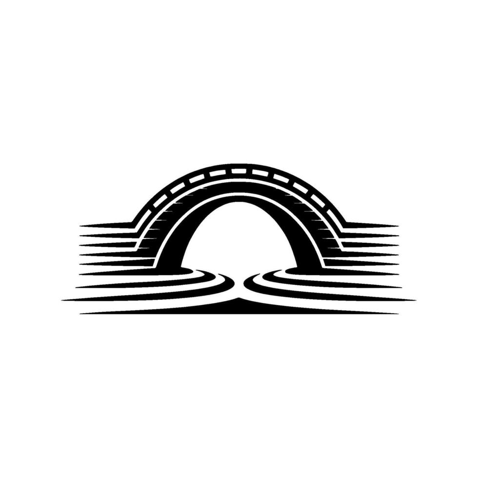 Minimalist Bridge Black White vector