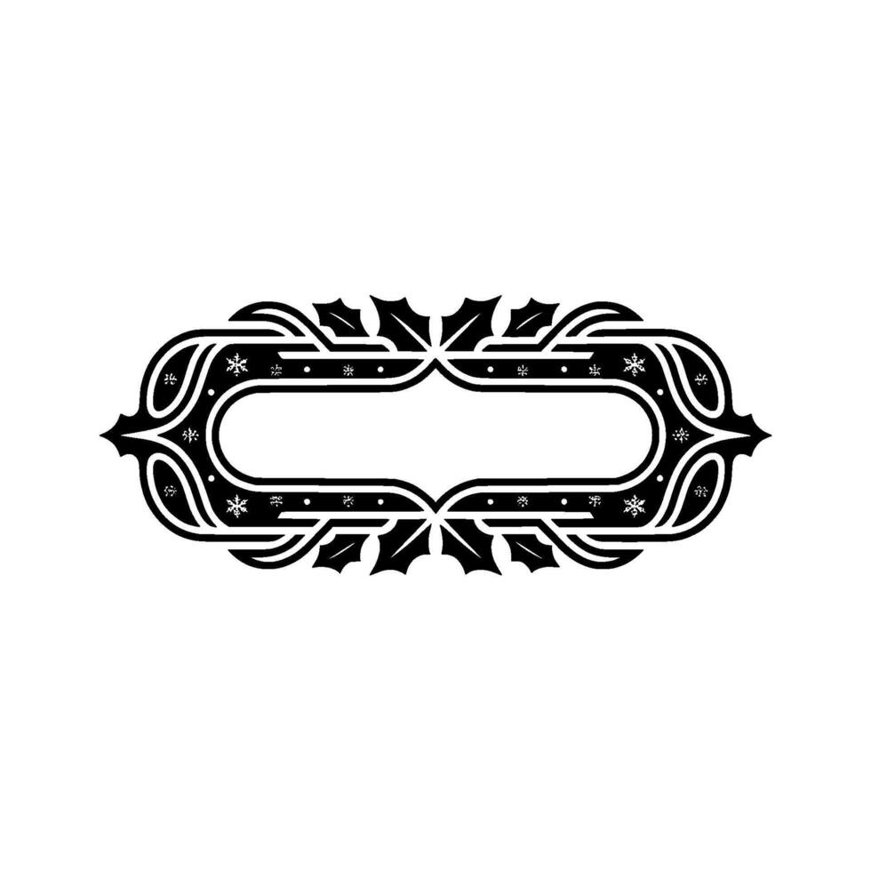 Minimalist Christmas Ornament Frame - Black White vector