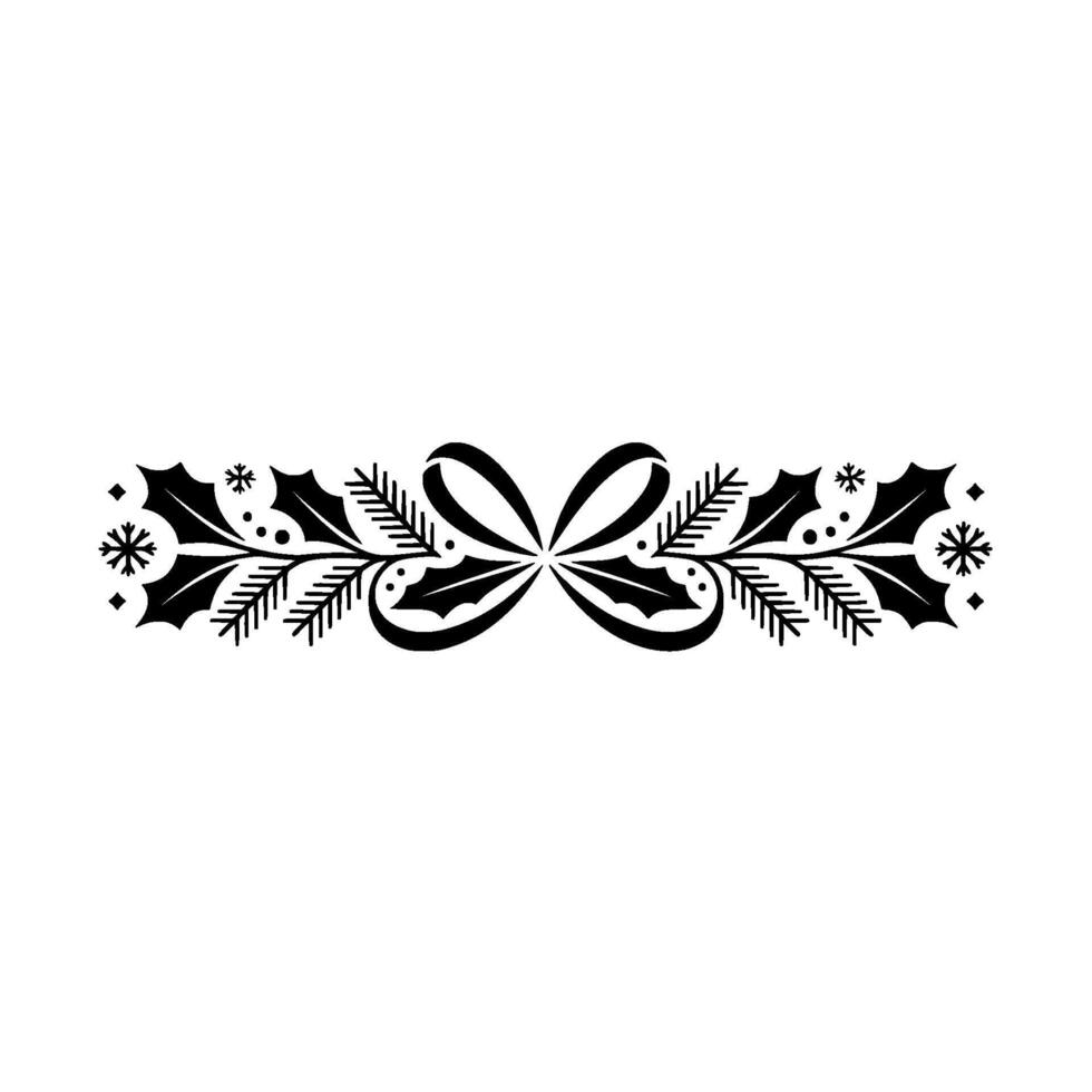 Elegant Christmas Ornament , Black on White vector