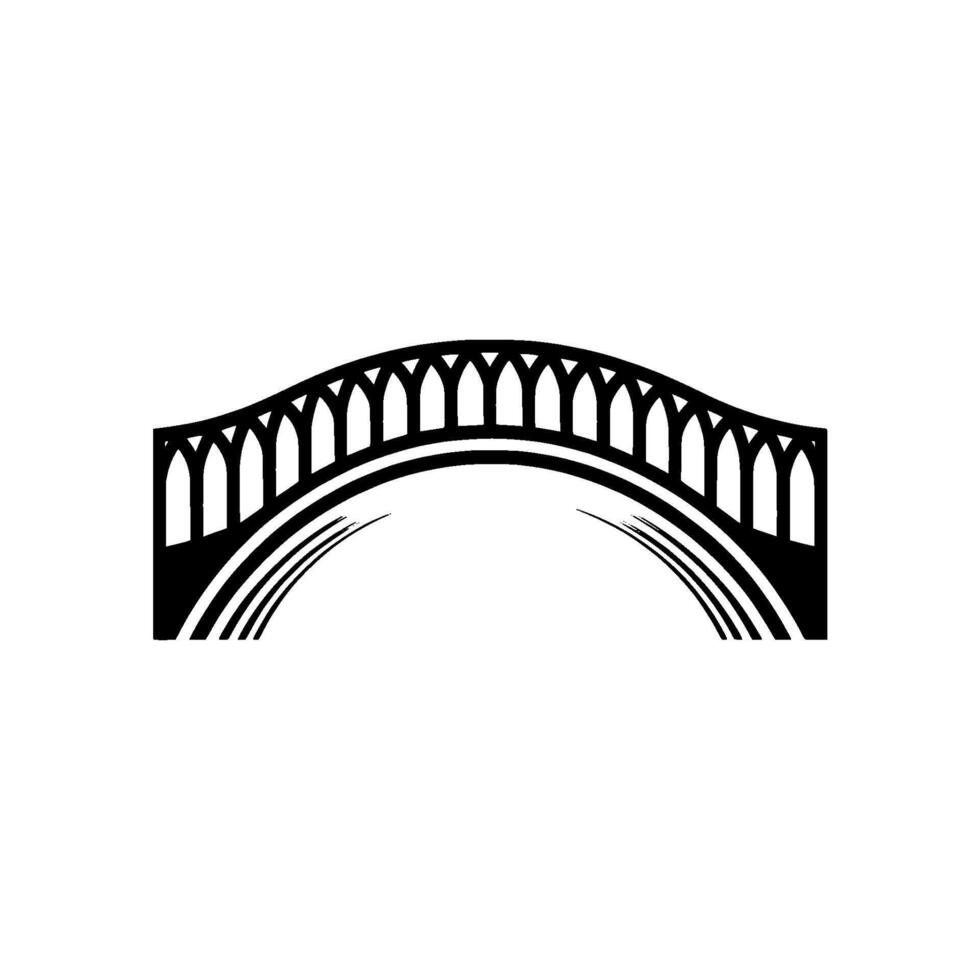 Minimalist Black Bridge Architectural , Illustration vector