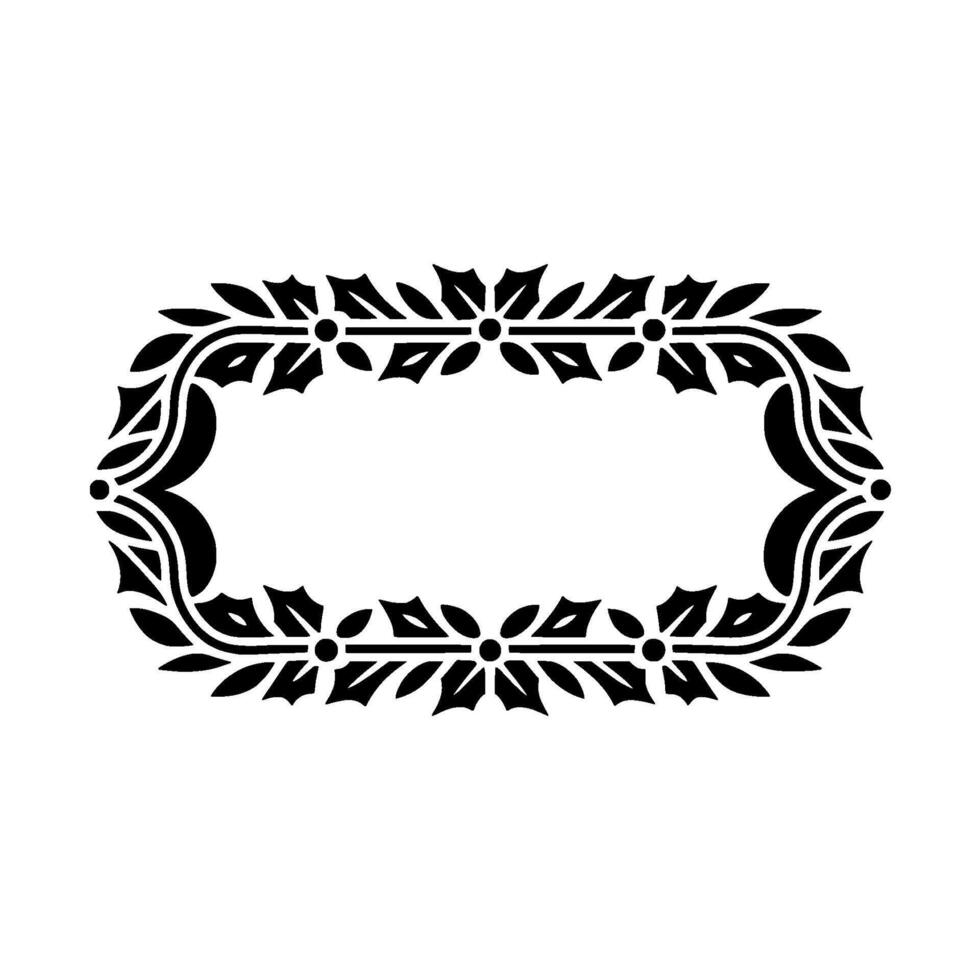Elegant Black Floral Frame Element on Light Background vector