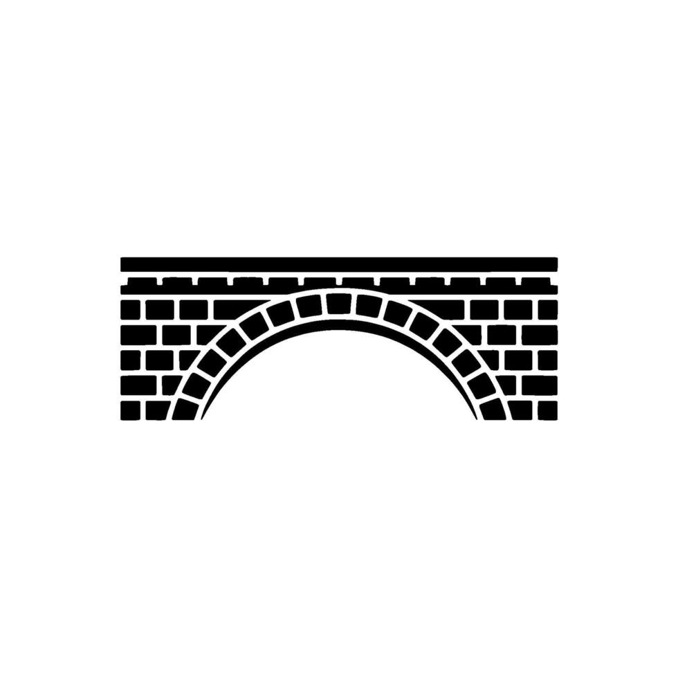 Minimalist Black Bridge Silhouette on White Background vector