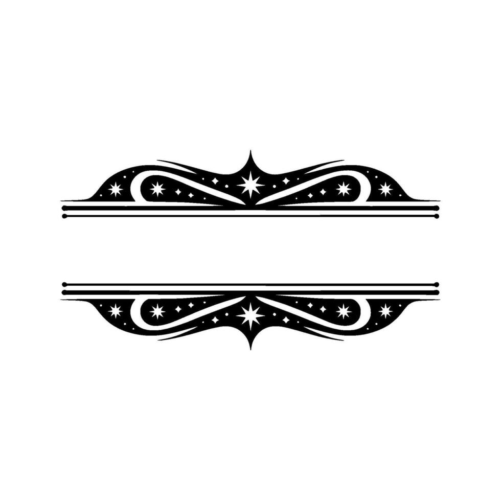 Celestial Border Ornament, Starry vector