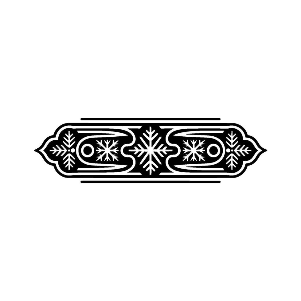 Elegant Snowflake Ornament - Black and White vector