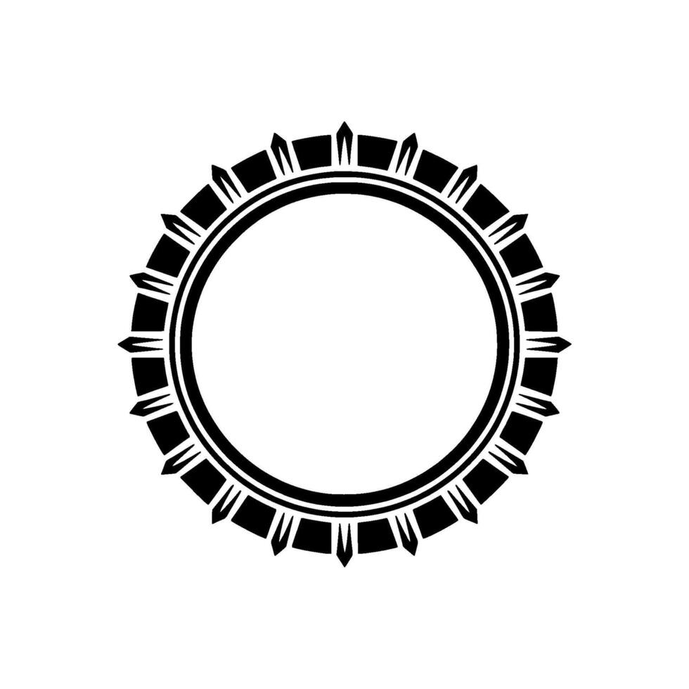 Geometric Circular Border in Black and White, Decorative vector