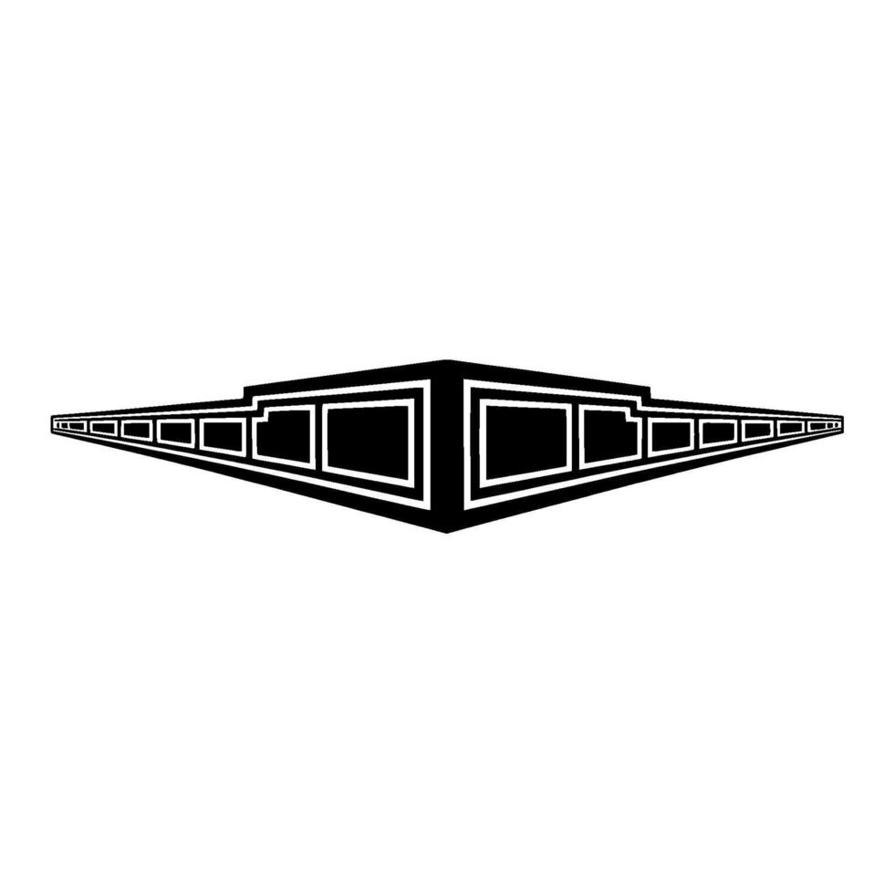 Geometric Abstract Black and White Perspective Structure vector