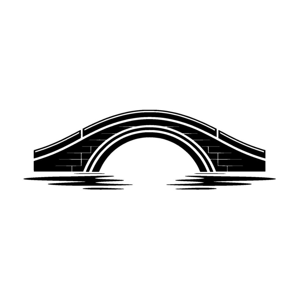 Minimalist Stone Bridge - Illustration on White vector