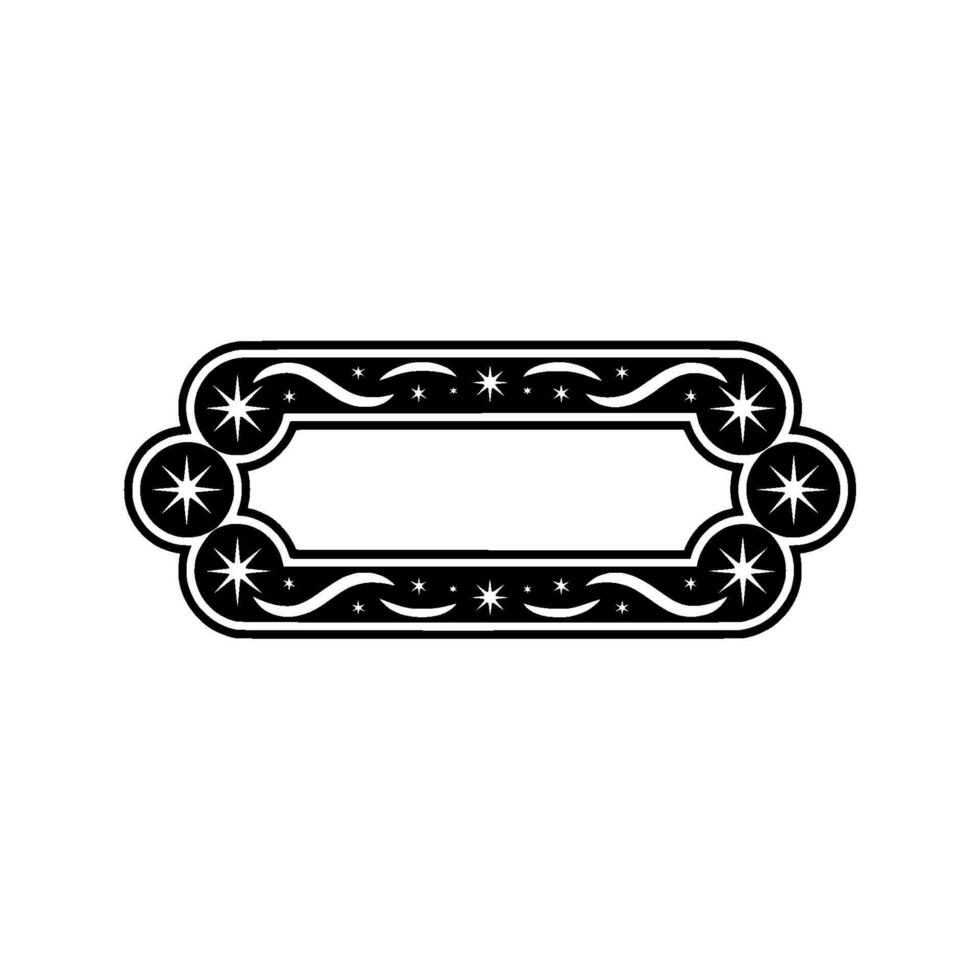 Decorative Black and White Frame with Stars vector