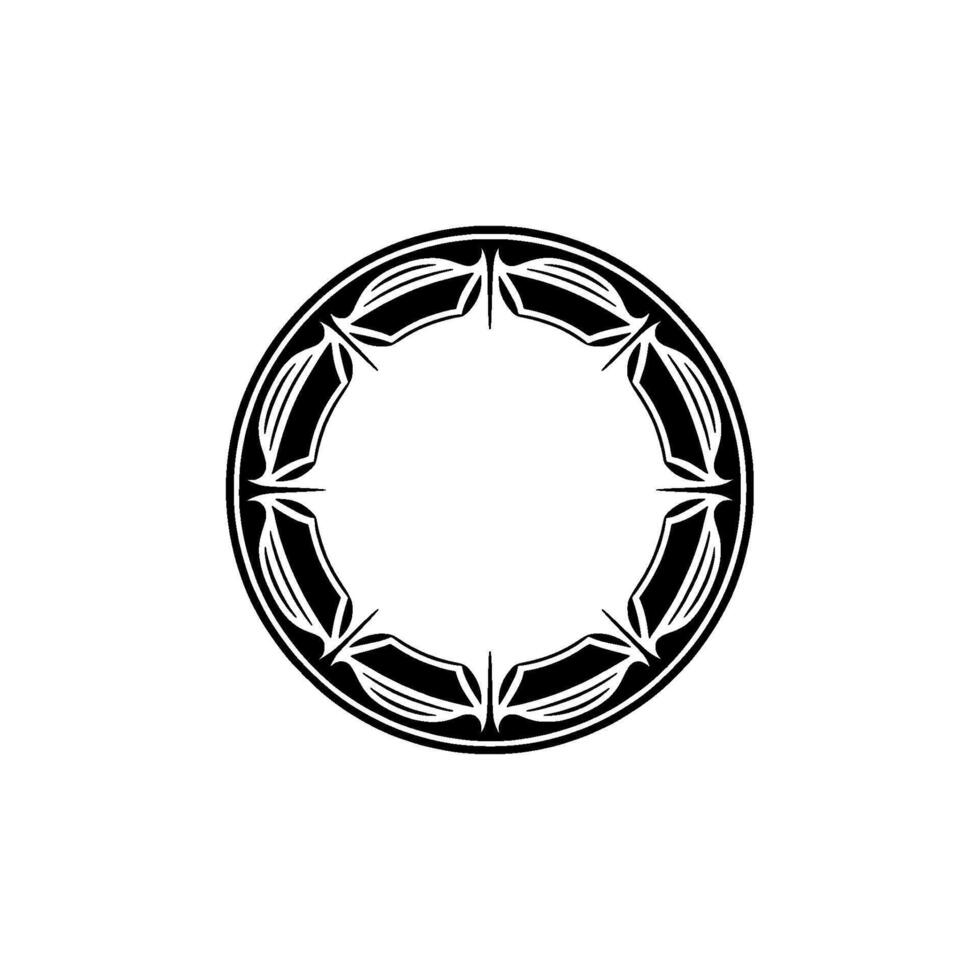 Ornate Black and White Circular Border, Decorative vector