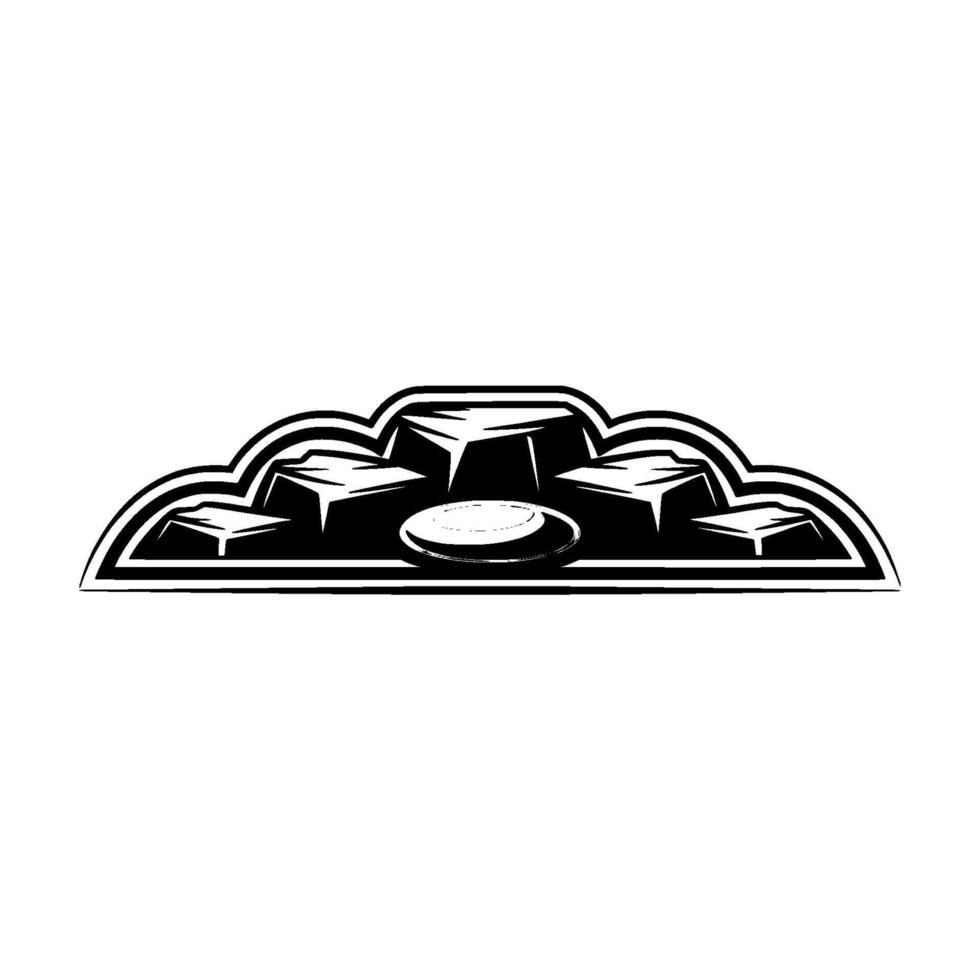 Geometric Abstract Black White Mountain Landscape vector