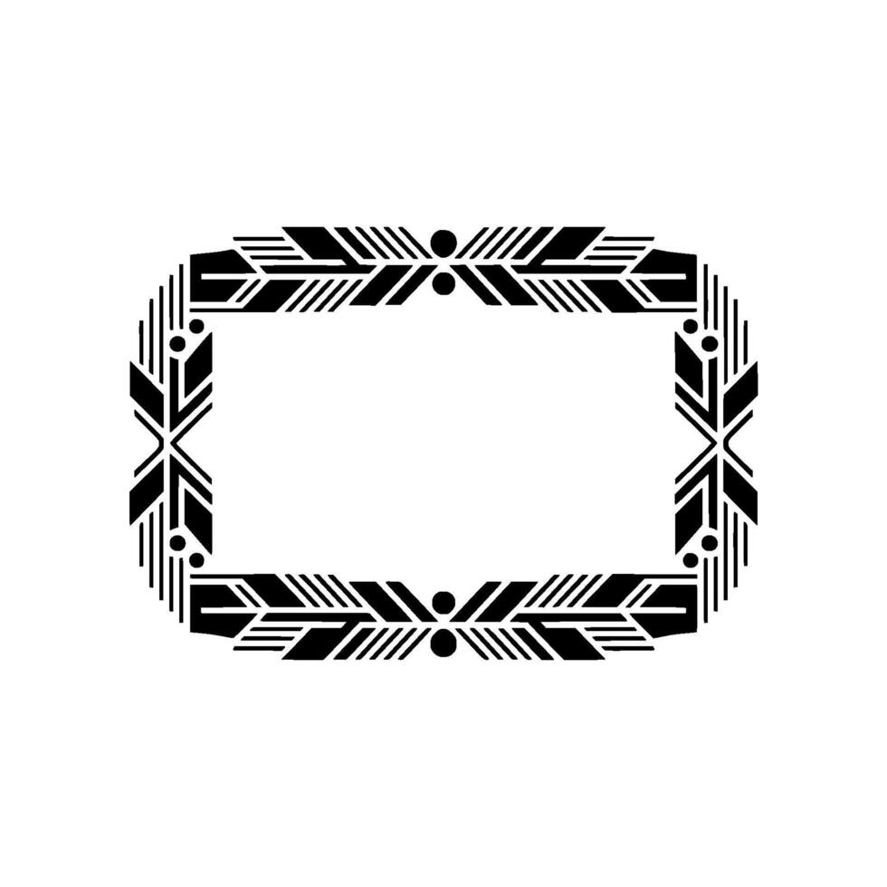Geometric Frame with Ornamental on White Background vector