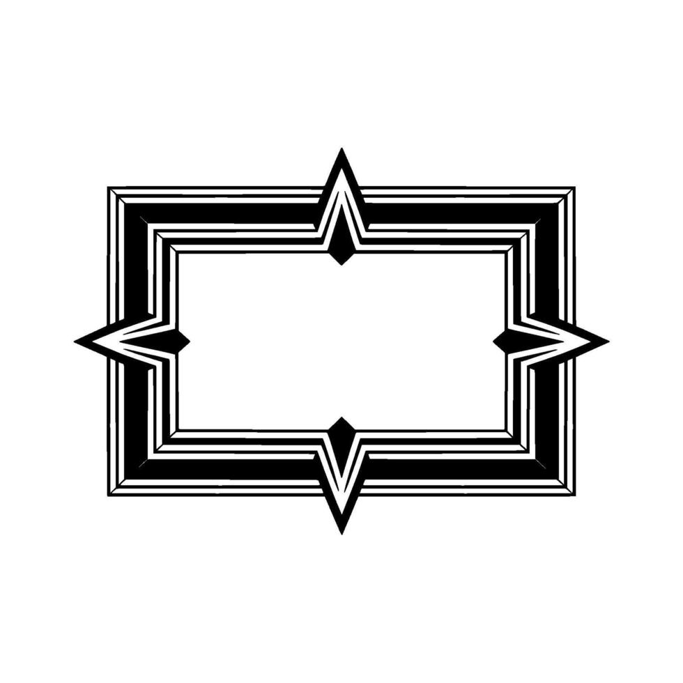 Art Deco Geometric Frame, Minimalist , Monochromatic Elegance vector