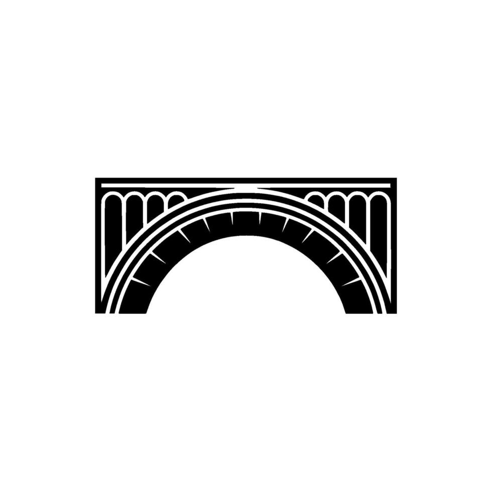 Art Deco Bridge , Black and White Minimalist vector