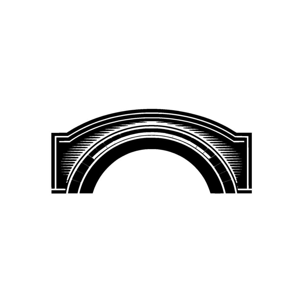 Elegant Bridge Emblem Minimalist Black White vector