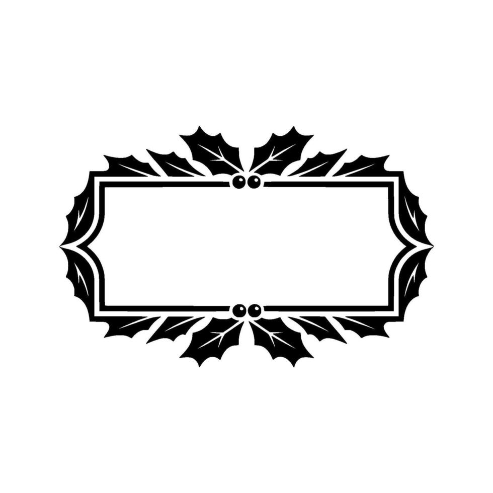 Elegant Holly Border Frame - Illustration vector