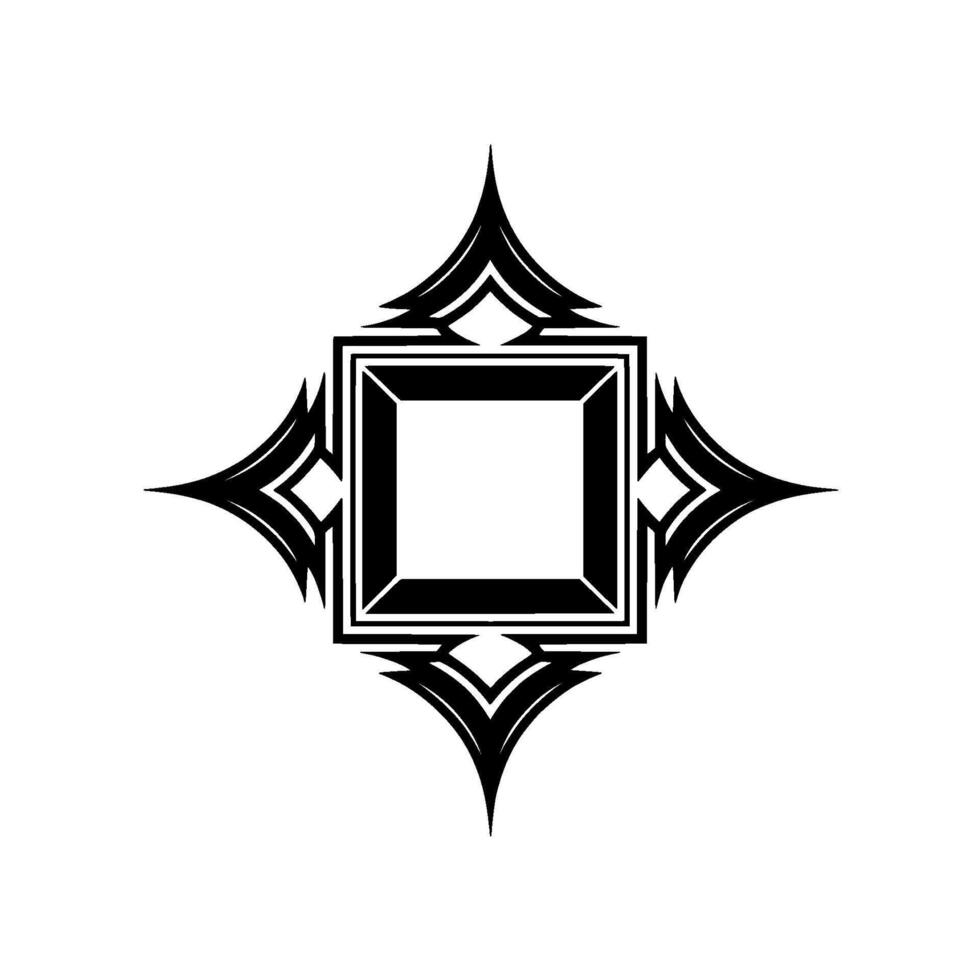 Abstract Geometric Black Frame Ornament vector