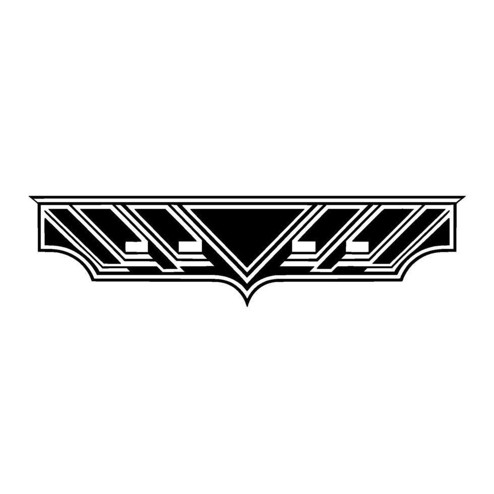 Art Deco Ornament - Black and Silver Geometric on White vector