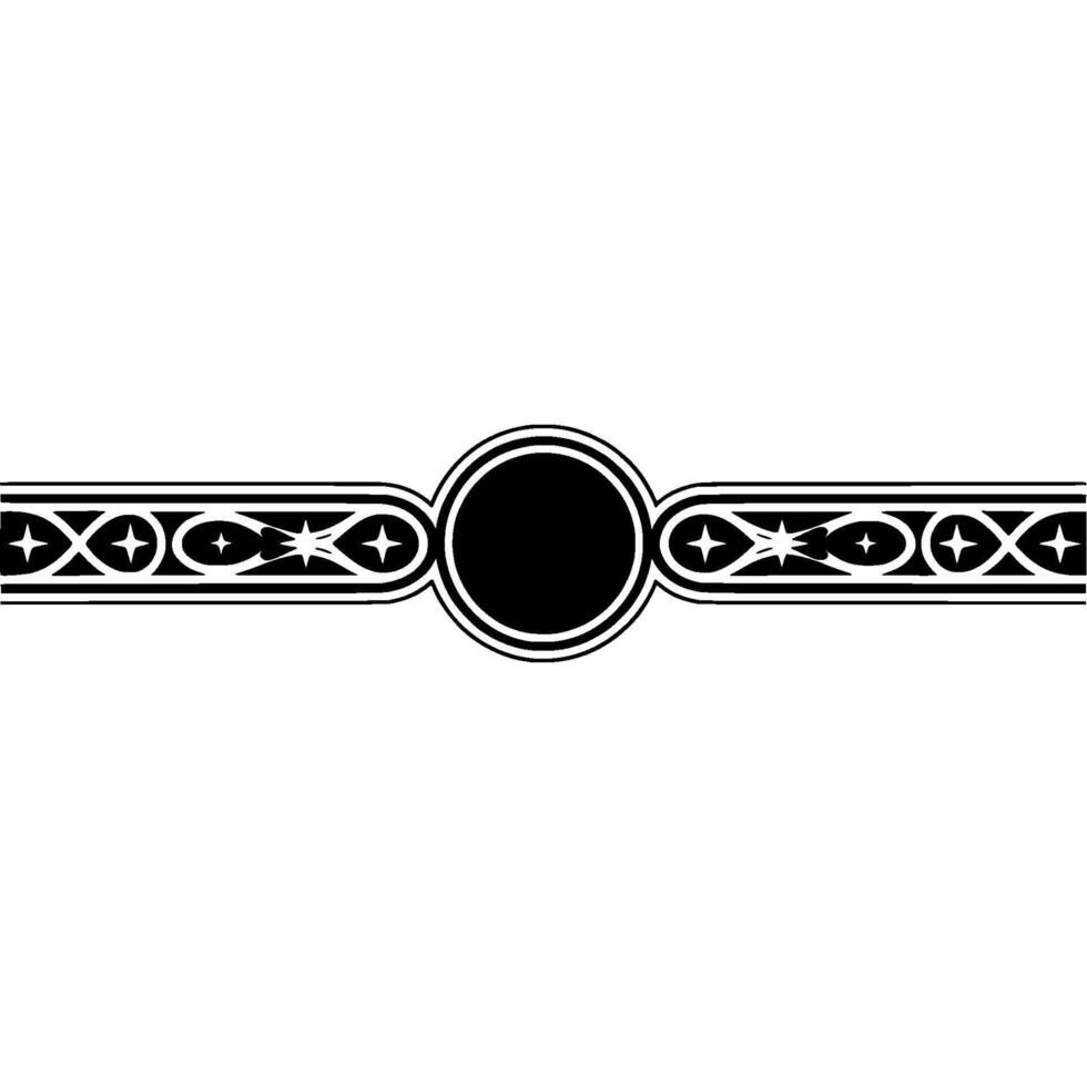 Elegant Decorative Black and White Band with Circular Center vector