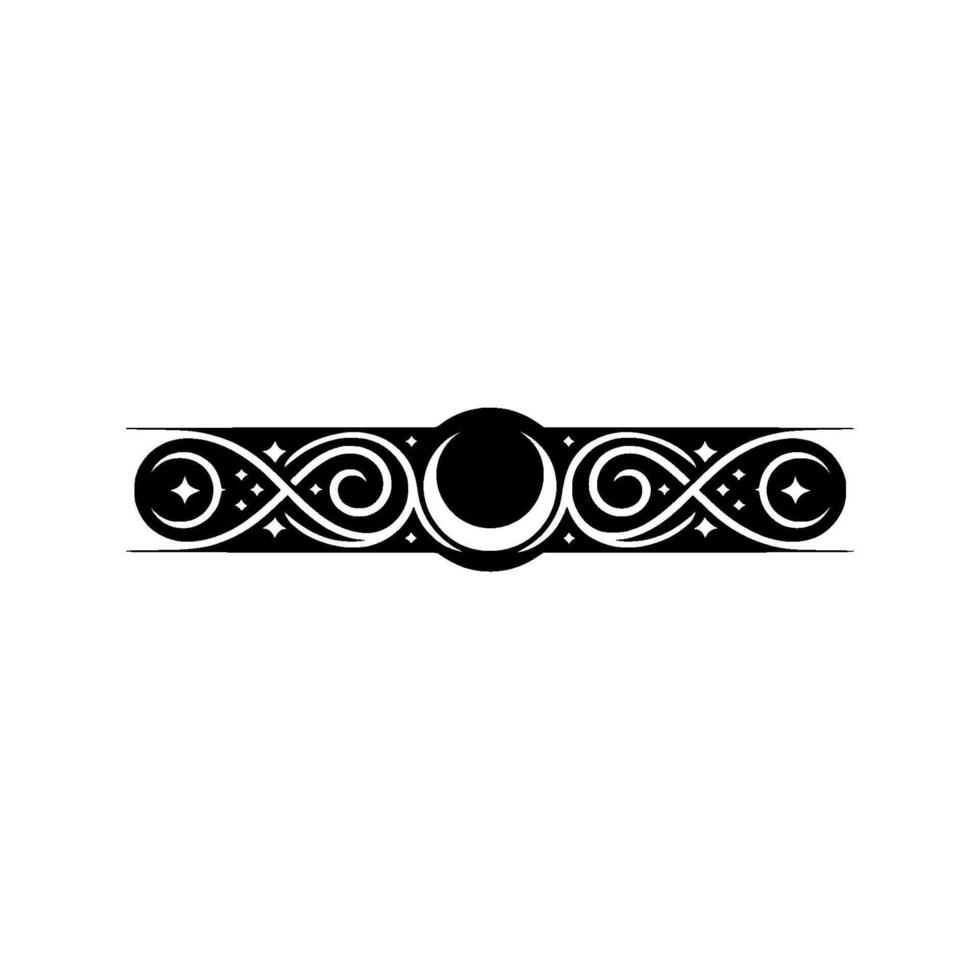 Celestial Ornament Elegant Black and White Border vector