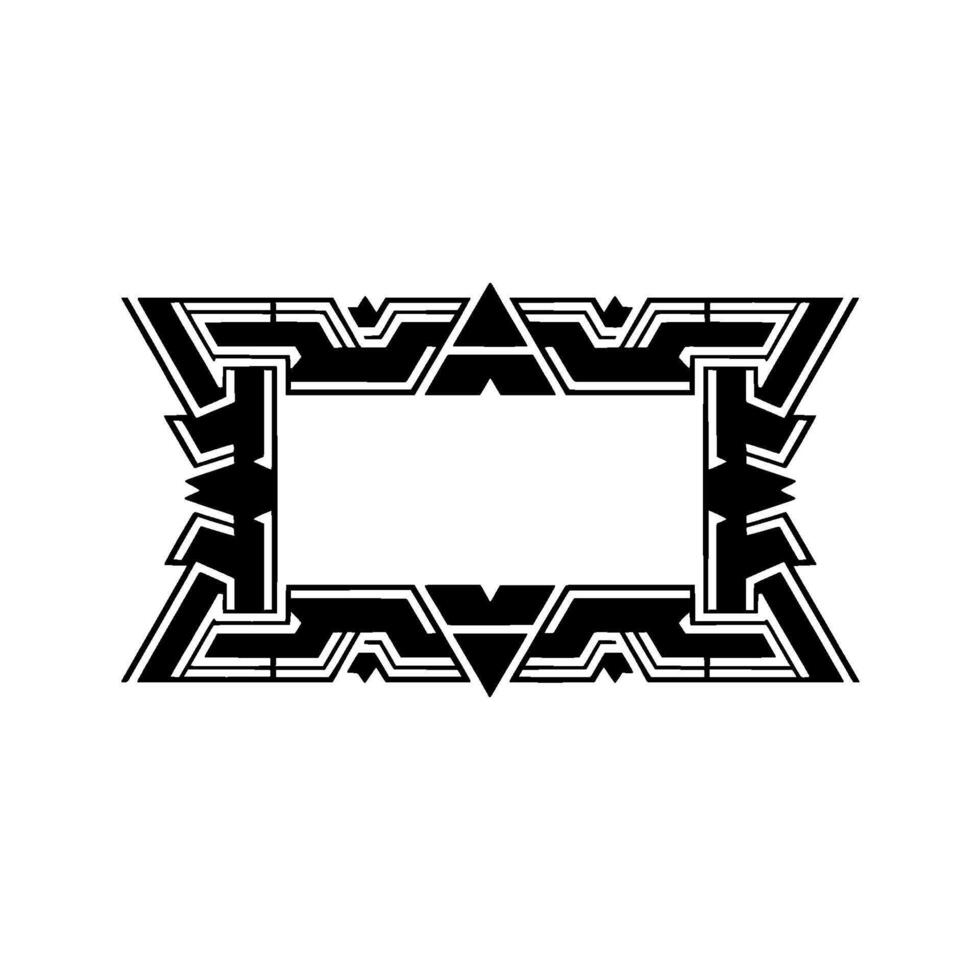 Geometric Deco Frame, Black White , Minimalist Aesthetic vector