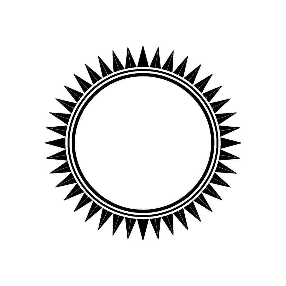 Geometric Sunburst Frame Minimalist Black and White , Decorative Circle vector