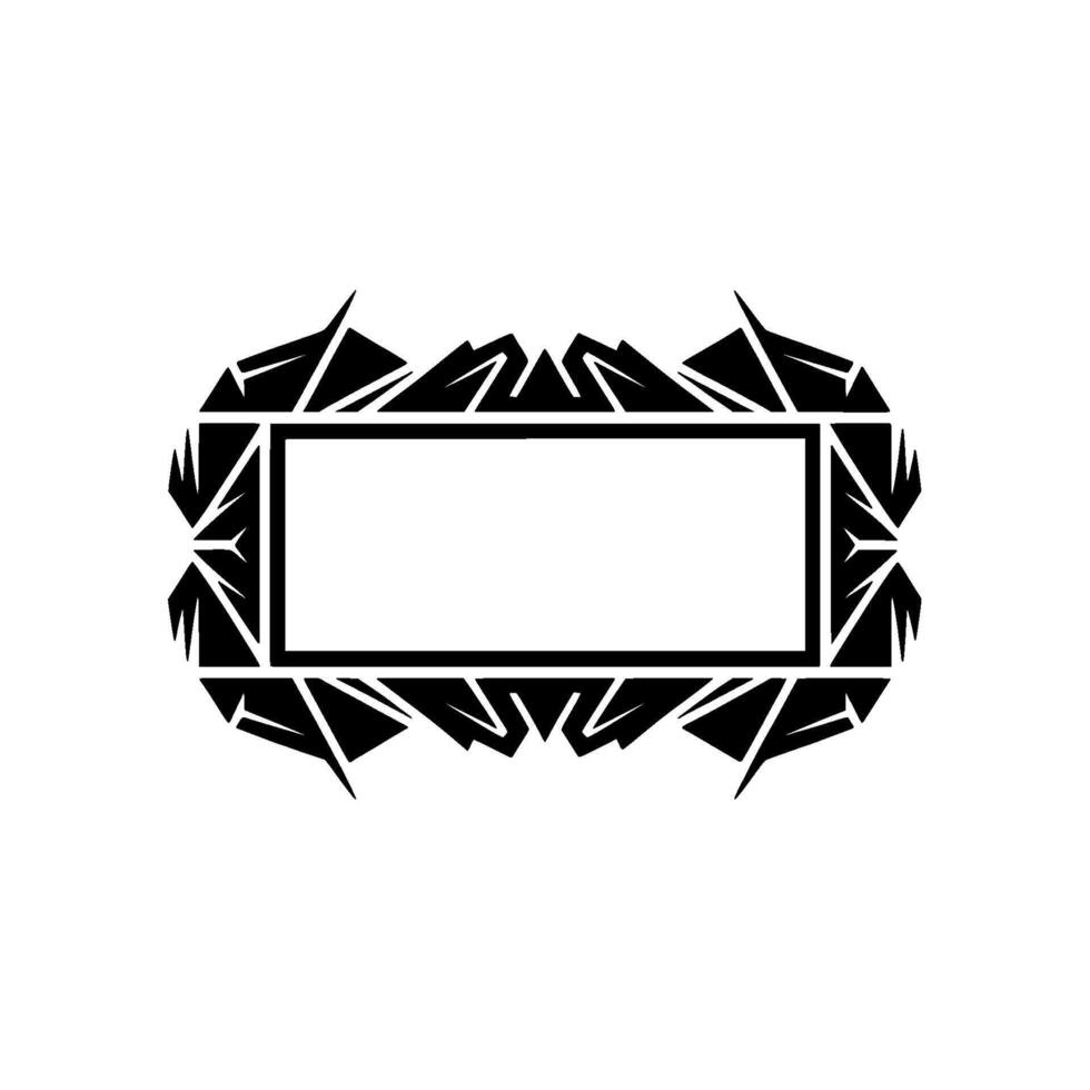Geometric Abstract Frame, Black and White, Elegant Element vector