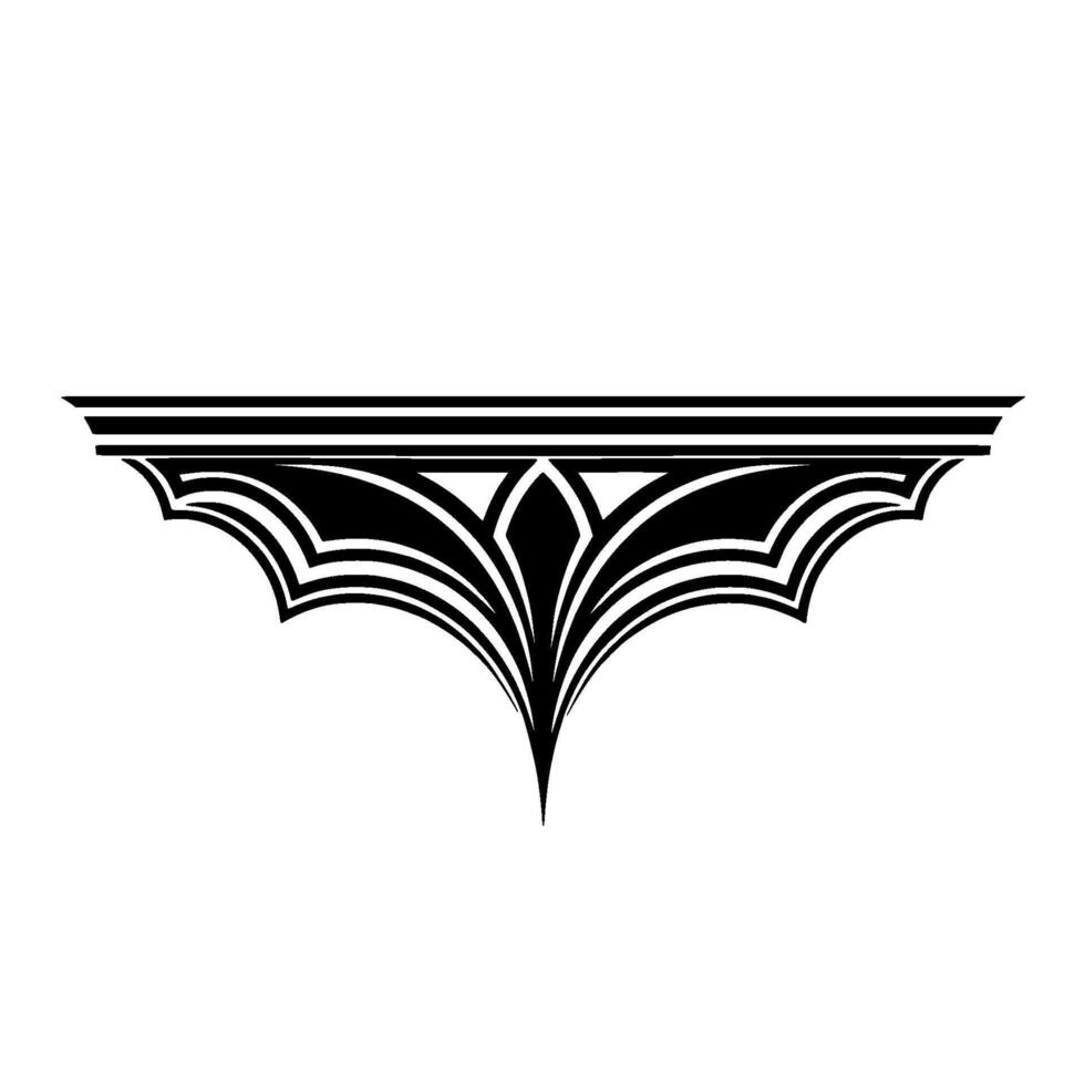 Art Deco Inspired Decorative Border Element, Black and Silver on White vector