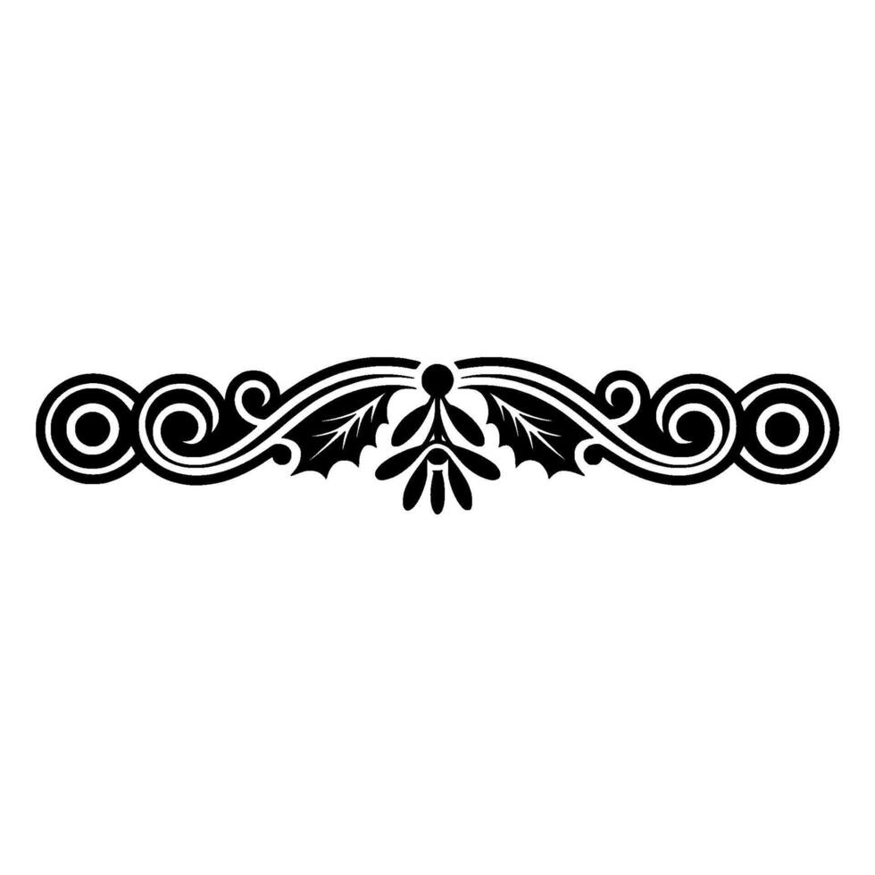 Christmas Ornament Elegant Black Holly Border vector