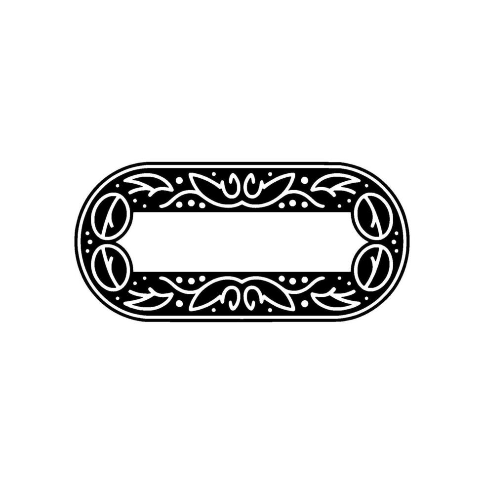Elegant Black and White Oval Frame vector