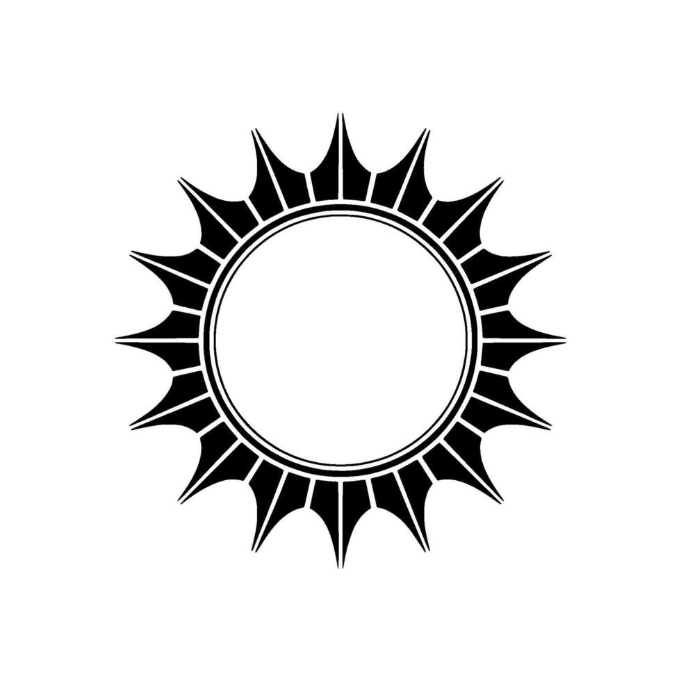 Geometric Sunburst Frame, Minimalist Black and White vector